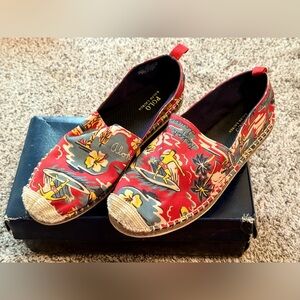 Polo RALPH LAUREN Mens Barron Espadrille Canvas Shoes Sz 9.5 D Aloha Red